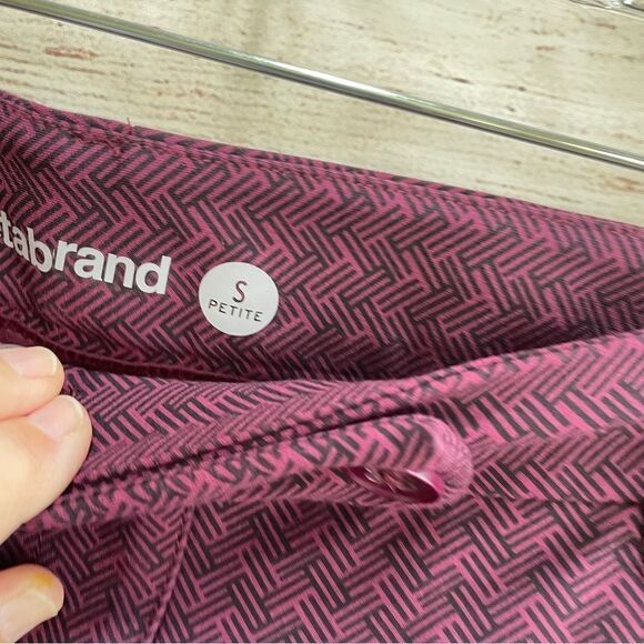 BETABRAND KNIT PANTS IN BURGUNDY AND BLACK HERRINGBONE PRINT - Picture 4 of 5